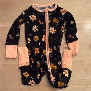 Tiny jams bamboo zipper footed onesie